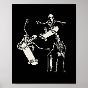 Poster Skateboard Skeletons Skeleton Skeleton Halloween