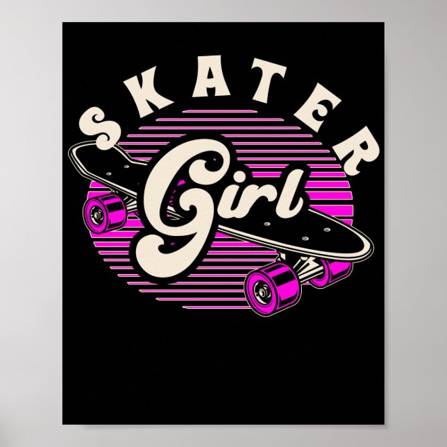 Poster Skateboarder Skater Girl Skateboard (Devant)