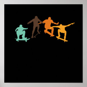 Poster Skateboarding Retro Skateboarder Skateboard Skater