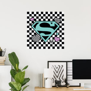 Poster Skater Girl Supergirl Coeurs S-Shield