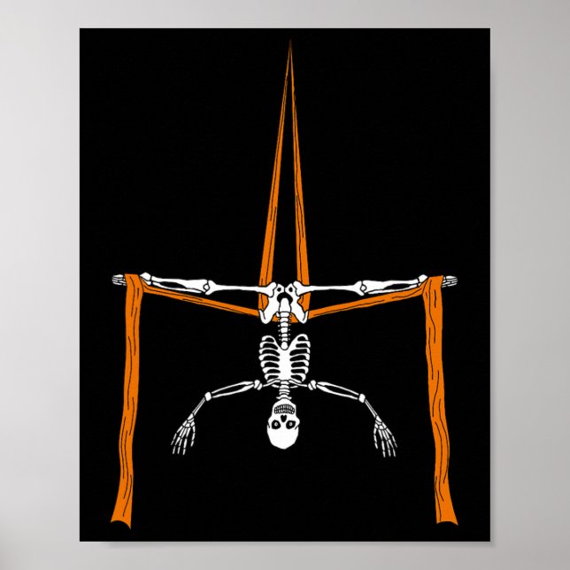 Poster Skeleton Aerialist - Halloween Aerial Silks Circus (Devant)