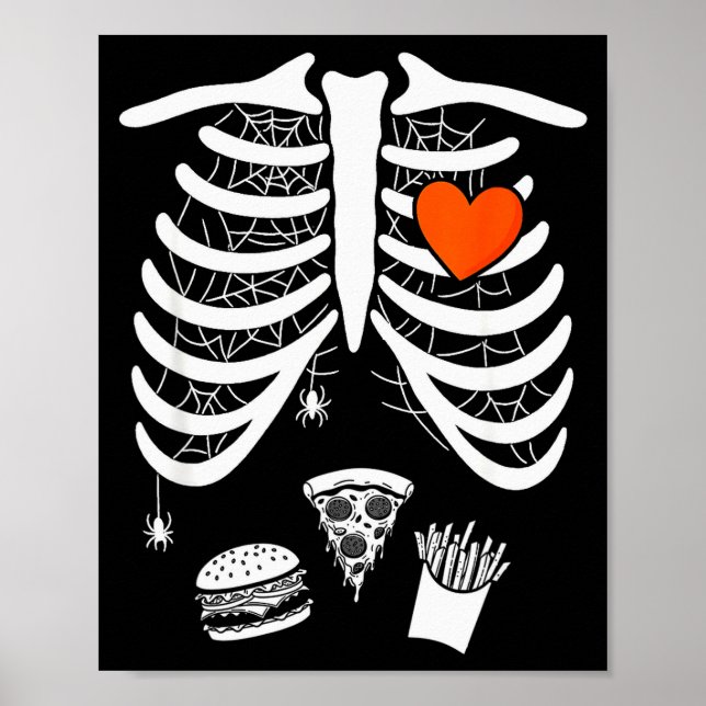Poster Skeleton Baby Pregnant Xray Rib Cage For Fall Hall (Devant)