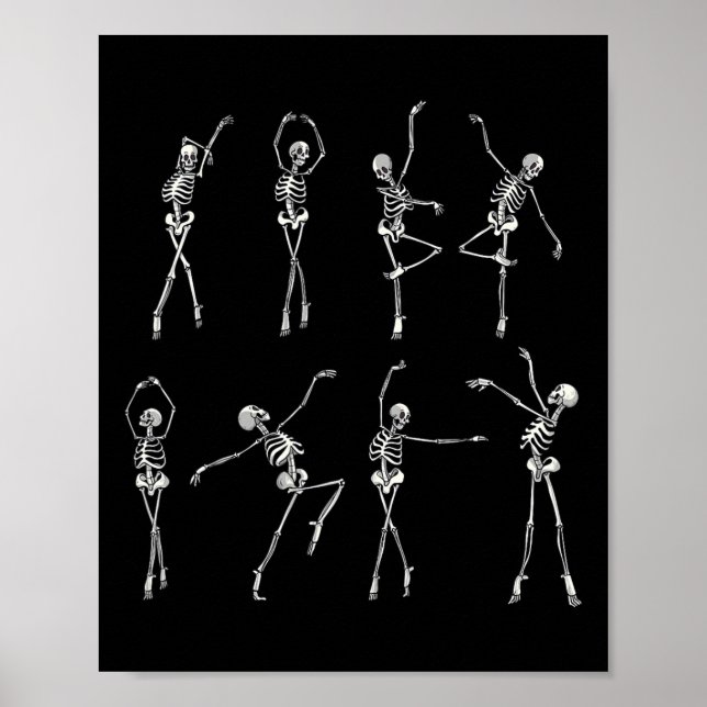 Poster Skeleton Ballerinas Halloween Costume Ballet Girl (Devant)