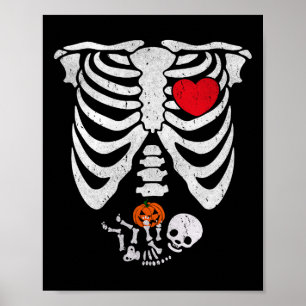 Poster Skeleton Coeur Halloween Costumes Par