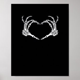 Poster Skeleton Coeur main Halloween Design