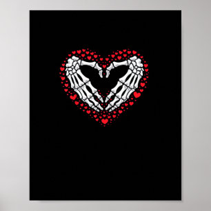 Poster Skeleton Coeur main Valentines Jour Drôle Couple C