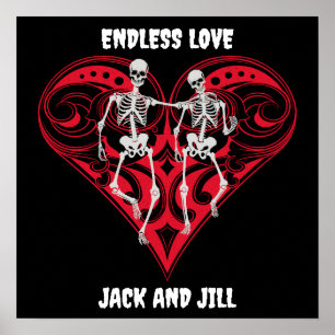 Poster Skeleton Couple Personnalisé