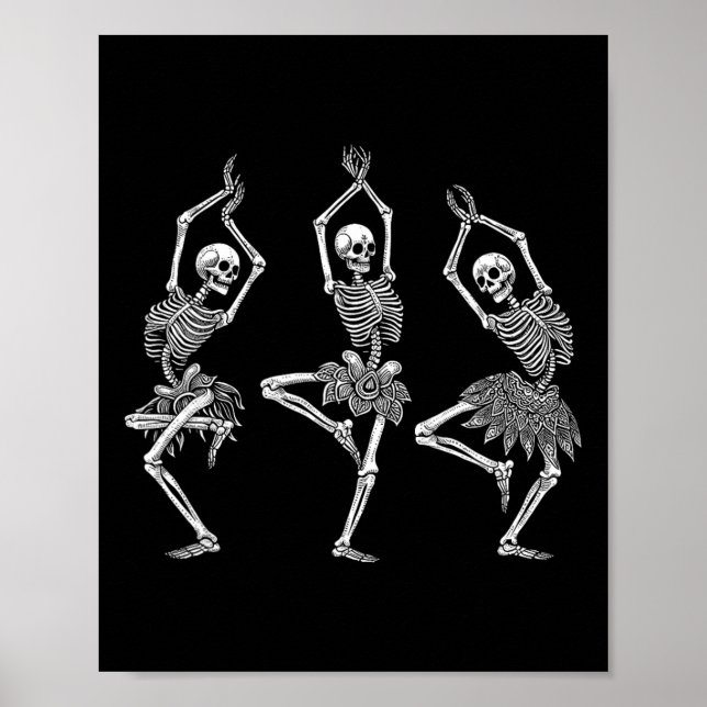 Poster Skeleton Dance Ballet Flats Ballet Halloween Costu (Devant)