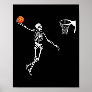Poster Skeleton de basket Halloween Skeleto de danse Art-