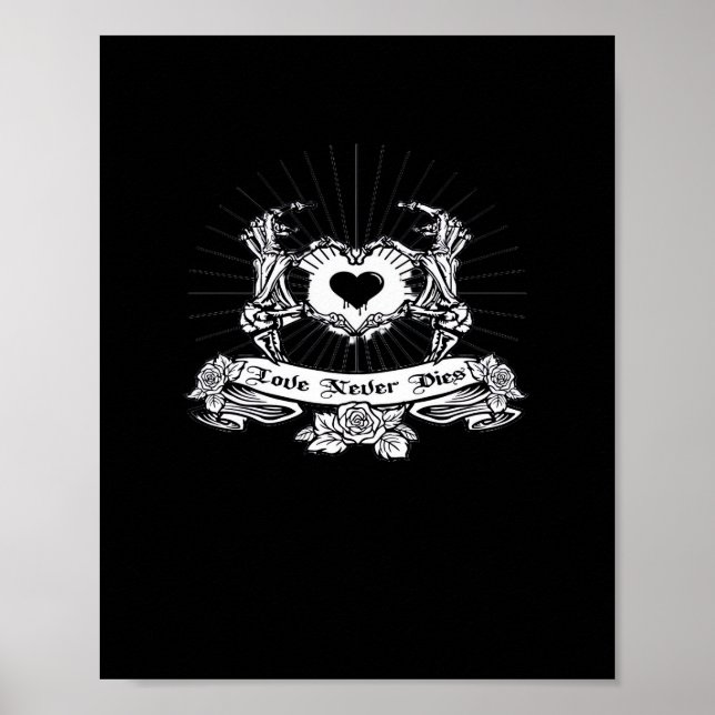 Poster Skeleton Design à la main classique (Devant)