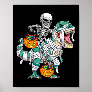 Poster Skeleton équitation Dinosaur T Rex Fun Kids Boys H