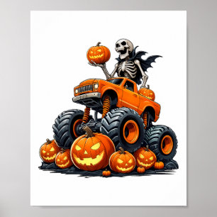 Poster Skeleton équitation Monster Camion Halloween Citro