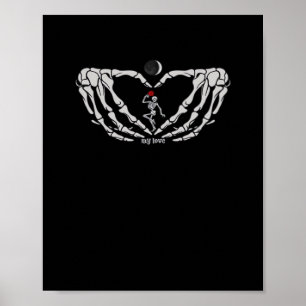 Poster Skeleton Femme Avec Rouge Dans Le Coeur Fait De Ma
