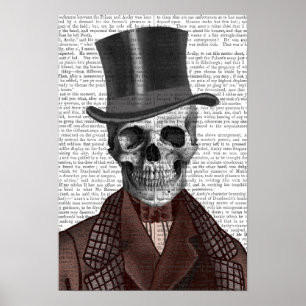 Poster Skeleton Gentleman and Top hat