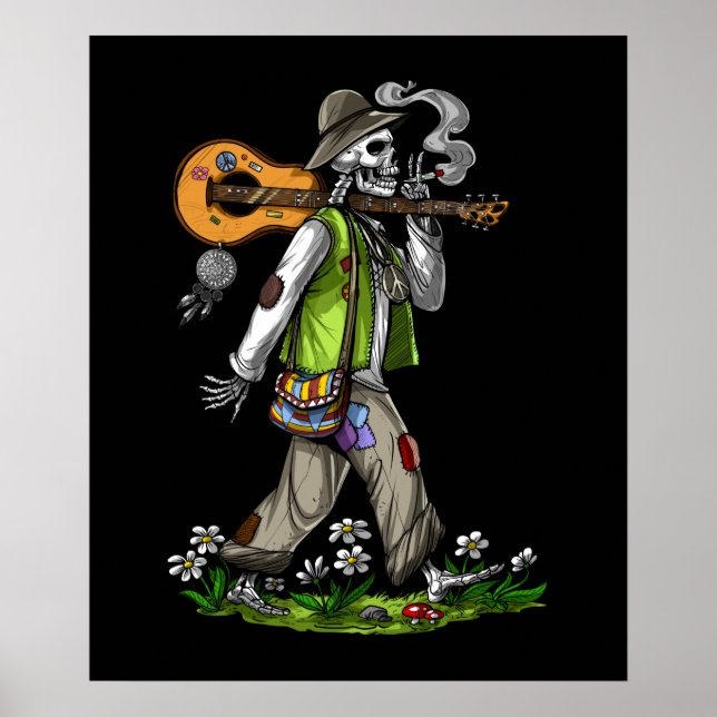 Poster Skeleton Hippie (Devant)