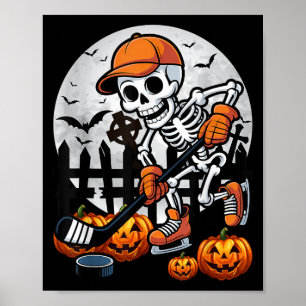 Poster Skeleton Hockey sur glace Halloween Costume Hommes