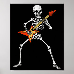 Poster Skeleton Jouer Guitare Rock Musique Soky Halloween