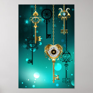 Poster Skeleton Keys on Green Background