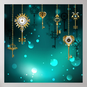 Poster Skeleton Keys on Green Background