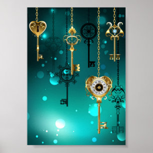 Poster Skeleton Keys on Green Background