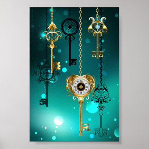 Poster Skeleton Keys on Green Background