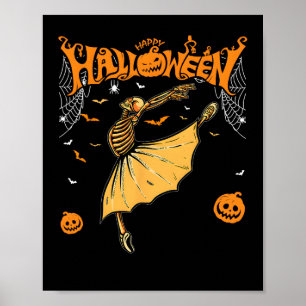 Poster Skeleton Llerinas Llet Dance mignonne Halloween Co