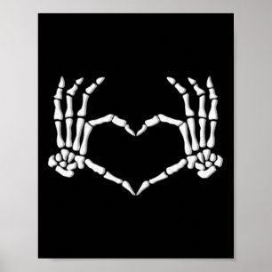 Poster Skeleton Mains Coeur Halloween Costume Hommes Femm