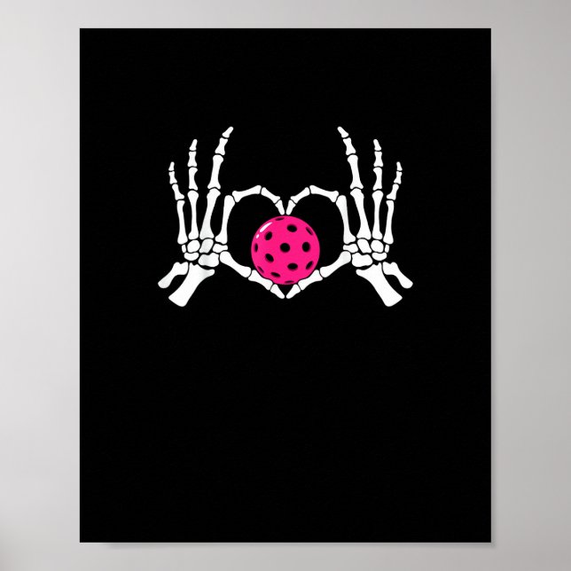 Poster Skeleton Mains Coeur Signer Drôle Pickle Valentine (Devant)