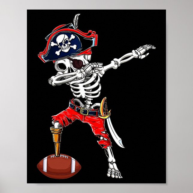 Poster Skeleton Pirate &amp ; coût d'Halloween du ballon  (Devant)