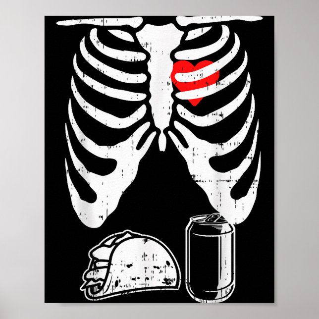 Poster Skeleton Pregnancy Taco Beer Xray Halloween Soon D (Devant)