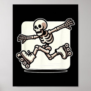 Poster Skeleton Roller Halloween Skater