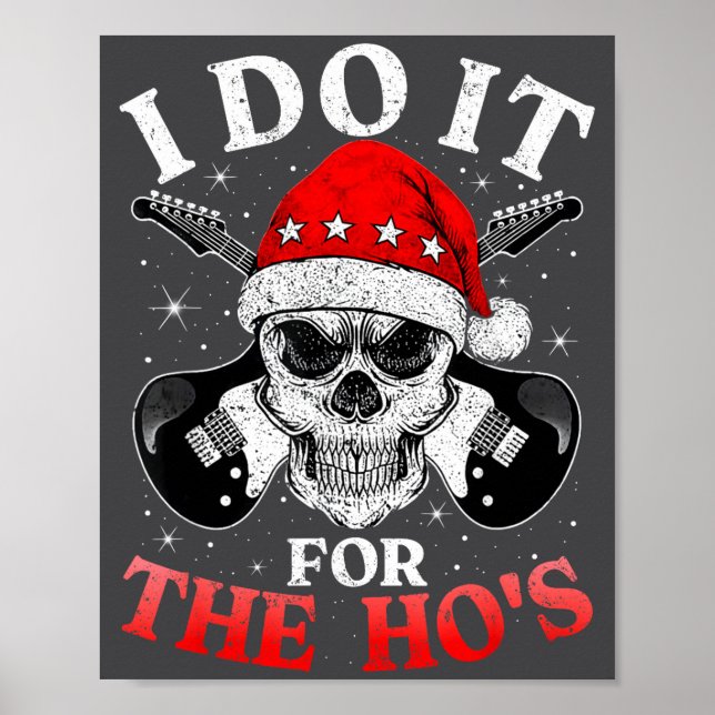 Poster Skeleton Santa Rocker Inappropriate Funny Guitar G (Devant)