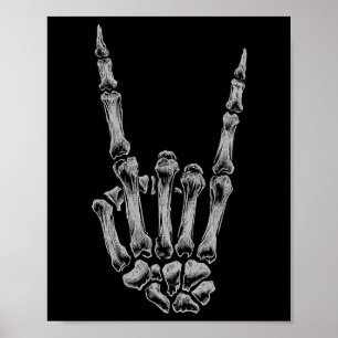 Poster Skeleton Zombie Jouer Poker Cartes de jeu Hallowee