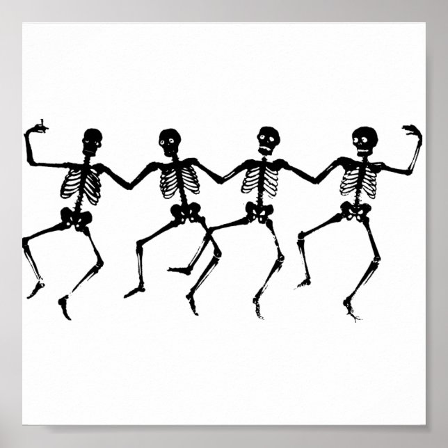 Poster Skeletons d'Halloween (Devant)
