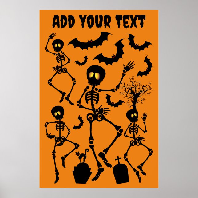 Poster Skeletons d'Halloween Macabre Dance (Devant)
