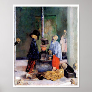 Poster Skeletons Warming Themselves