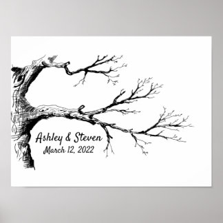 Poster Sketch Thumbprint Tree Guest Book