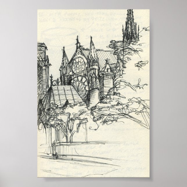 Poster Sketchy À Paris : Notre Dame (Devant)