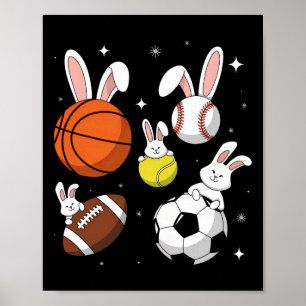 Poster Sketell Vendre Football Sport Pâques Jour Bunny