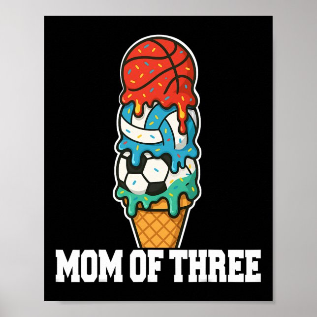 Poster Sketll Soccer Volleyll Mom Ice Cream Summer Game D (Devant)
