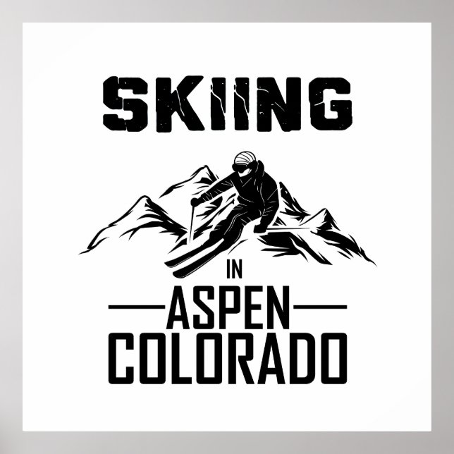 Poster Ski à Aspen Colorado (Devant)