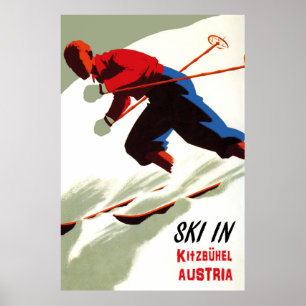 Poster Ski à Kitzbuhel, Autriche