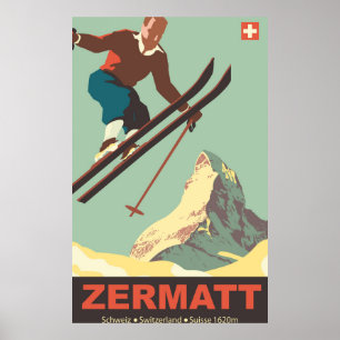 Poster Ski à Zermatt