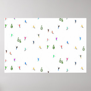 Poster Ski alpin d'hiver Ski Ski Ski Motif