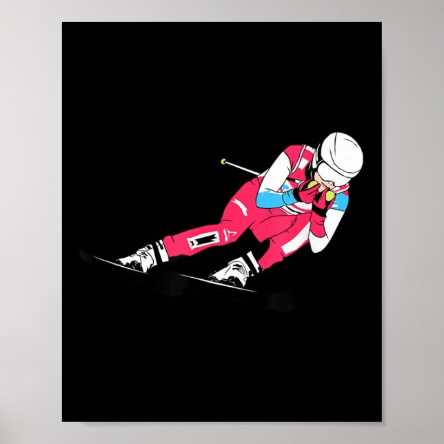Poster Ski Alpin Ski Raci Ski Ski Ski Ski Alpin (Devant)