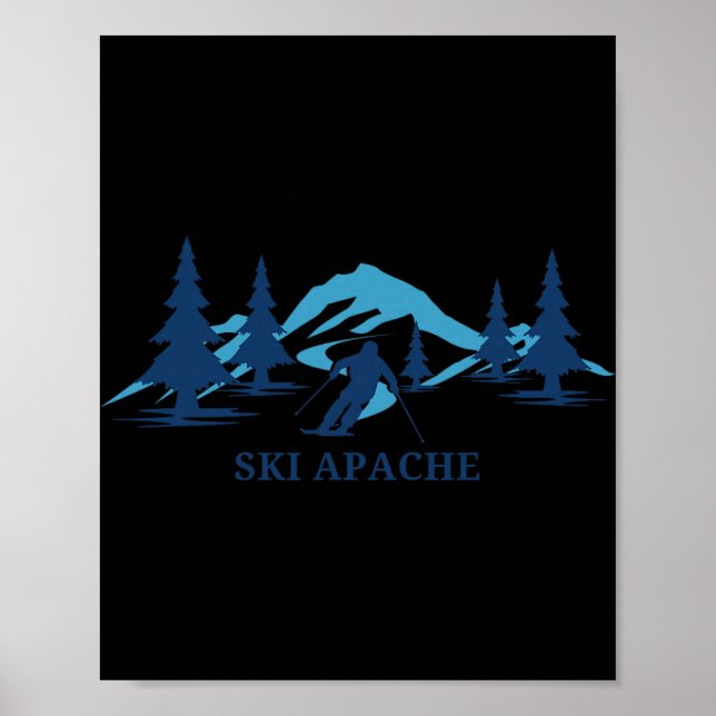 Poster Ski Apache New Mexico Ski Resort Skiing Skier  (Devant)