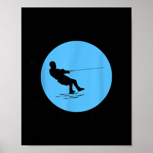 Poster ski aquatique barefoot sport bateau à moteur aquat