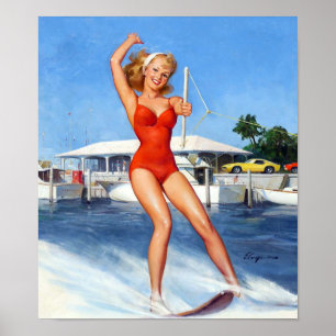 Poster Ski aquatique vers le haut