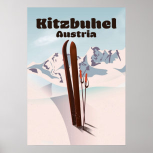 Poster ski autrichien kitzbuhel