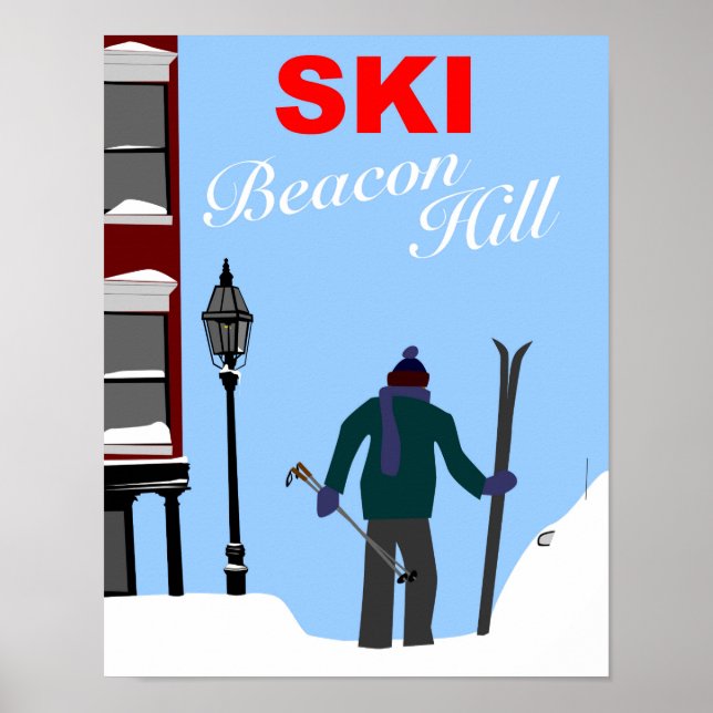 Poster Ski Beacon Hill Boston (Devant)